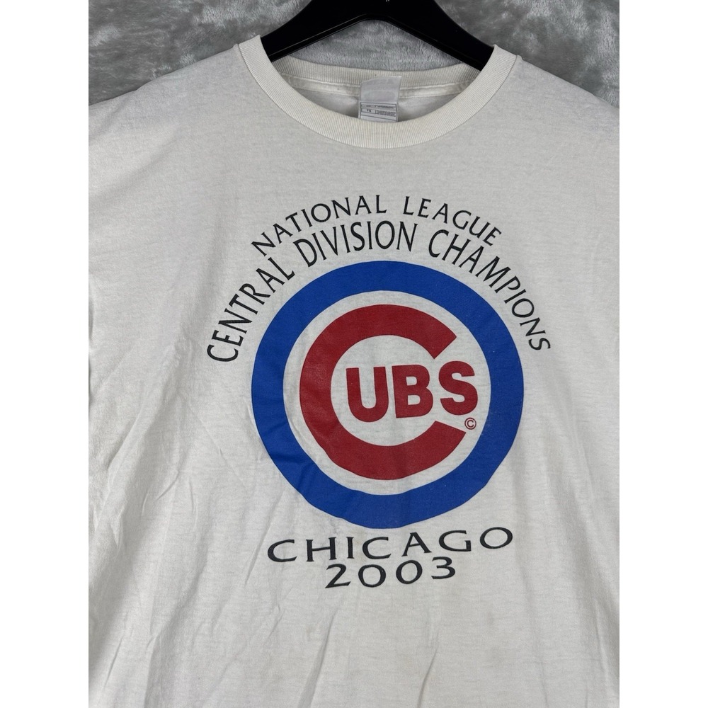 Vintage Chicago Cubs Central Champs Baseball MLB Graphic T Shirt Mens XL Y2K - Picture 3 of 10